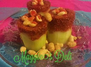Una foto de Pepinos Rellenos con Chamoy