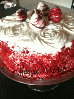 Una foto de Red velvet cheesecake
