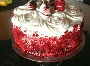 Una foto de Red velvet cheesecake