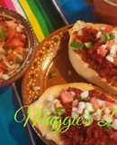 Molletes con chorizo