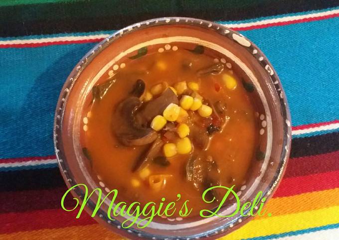 Sopa de champiñones con epazote Receta de Maggie- Cookpad