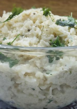A picture of Curd rice from leftover rice.