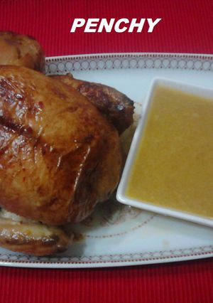 Una foto de Pollo asado super crujiente y super picante