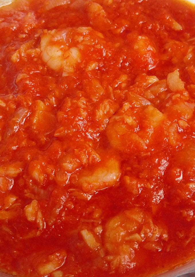 Una foto de Migas de bacalao con gambas