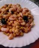 Ensalada de garbanzos con gambitas