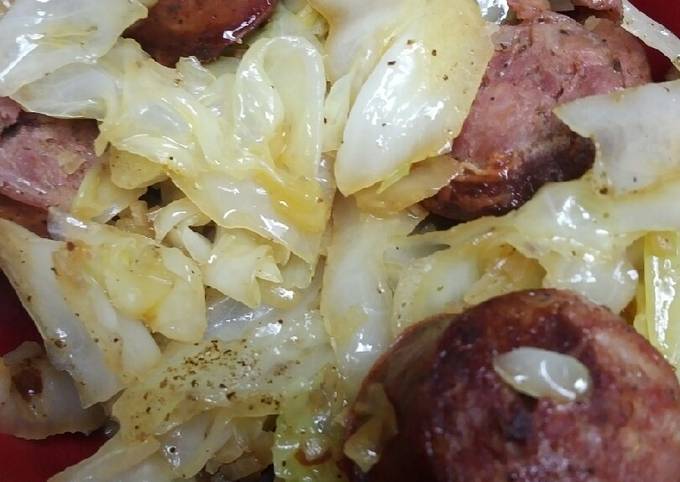 Fried Sausage and Cabbage