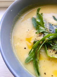 A picture of Spiced Leek, Potato and Parsnip Soup.