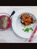 🍙 🍵Cơm cuộn gimbap Tôm + Smoothie Eat Clean