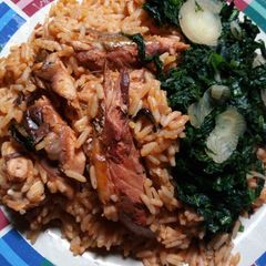 Smoked fish jollof Rice and Vegetables A picture of Smoked fish jollof Rice and Vegetables.