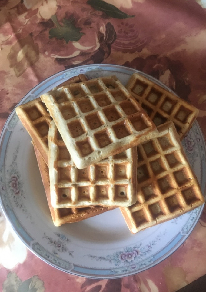Una foto de Waffles de banana