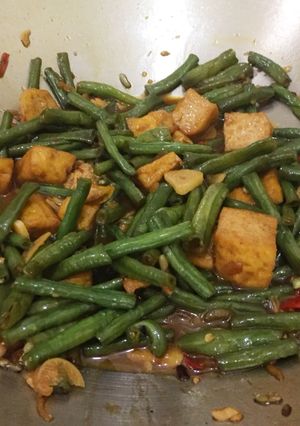 Foto resep Tumis kacang panjang tahu kecap