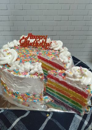 Foto resep Rainbow Cake (Kukus)