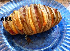 Una foto de Papas al horno en abanico 