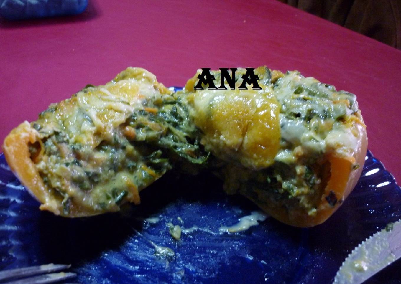 Zapallo calabaza rellena de verduras 