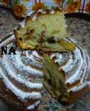Budín de manzanas en molde de flor
