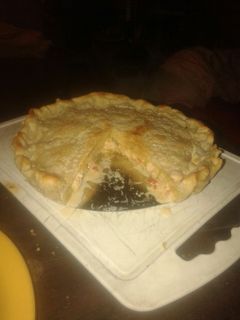 Una foto de Tarta rápida com restos de pollo y vegetales asados