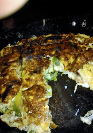 Una foto de Tortilla de la huerta al queso
