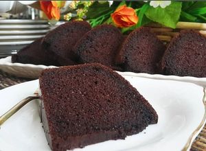 Foto resep Japanese Dark Pearl Chocolate Chiffon Cake