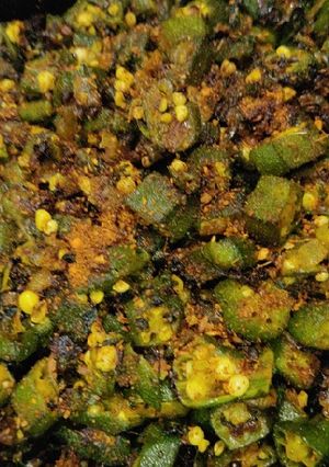 A picture of Kukure Masala bhindi.