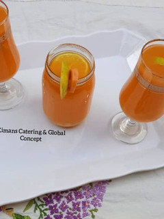 A picture of Pineapple and carrot juice.