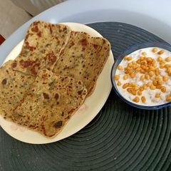 Lauki Paratha with Boondi ka Raita A picture of Lauki Paratha with Boondi ka Raita.
