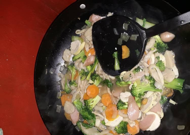 Cara Gampang Menyiapkan Capcay jamur tiram+brokoli, Menggugah Selera