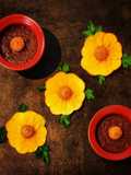 Budino di zucca con cioccolato fondente e amaretti