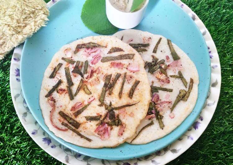 Ajwain leaves uttapam with ajwain leaves chutney