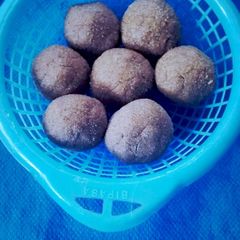 A picture of Pearl millet energy laddu.