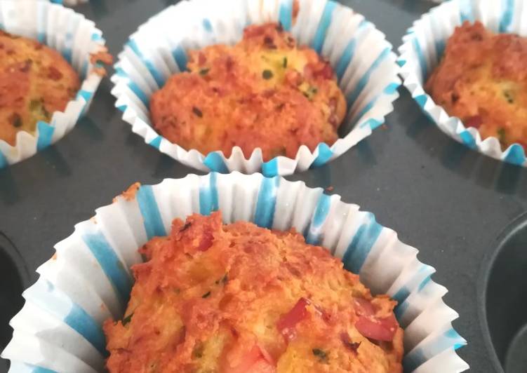 Steps to Prepare Qualsiasi sera della settimana Muffin salati alle zucchine