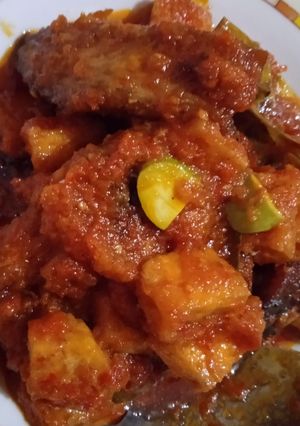 Foto resep Ikan tongkol+tahu+petey balado