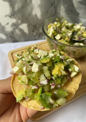 Una foto de Ceviche de queso panela