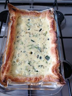 Una foto de Quiche de calabacín y brócoli