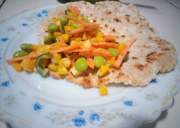 Oatmeal Flatbread with Asian Style Salad