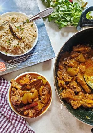 কড়াই চিকেন,জিরা রাইস (karai chicken jeera rice recipe in Bengali) রেসিপির প্রধান ছবি