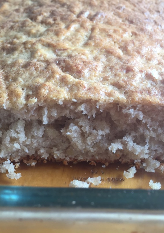 Una foto de Queque/budín de plátano/banana sin huevos ni leche
