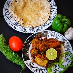 Stuff karela with multigrain chapati A picture of Stuff karela with multigrain chapati.