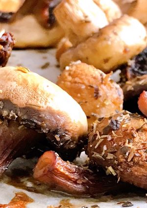 Hình của món 🌱 Champignons de Paris grillés - Nấm Mỡ Nướng Lá Thơm Provence (Vegan).