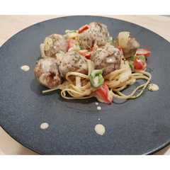 A picture of Cheesy Meatball Cream Sauce.