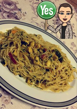 صورة لوصفة مكرونه بالدجاج بطريقتي 😍🤤