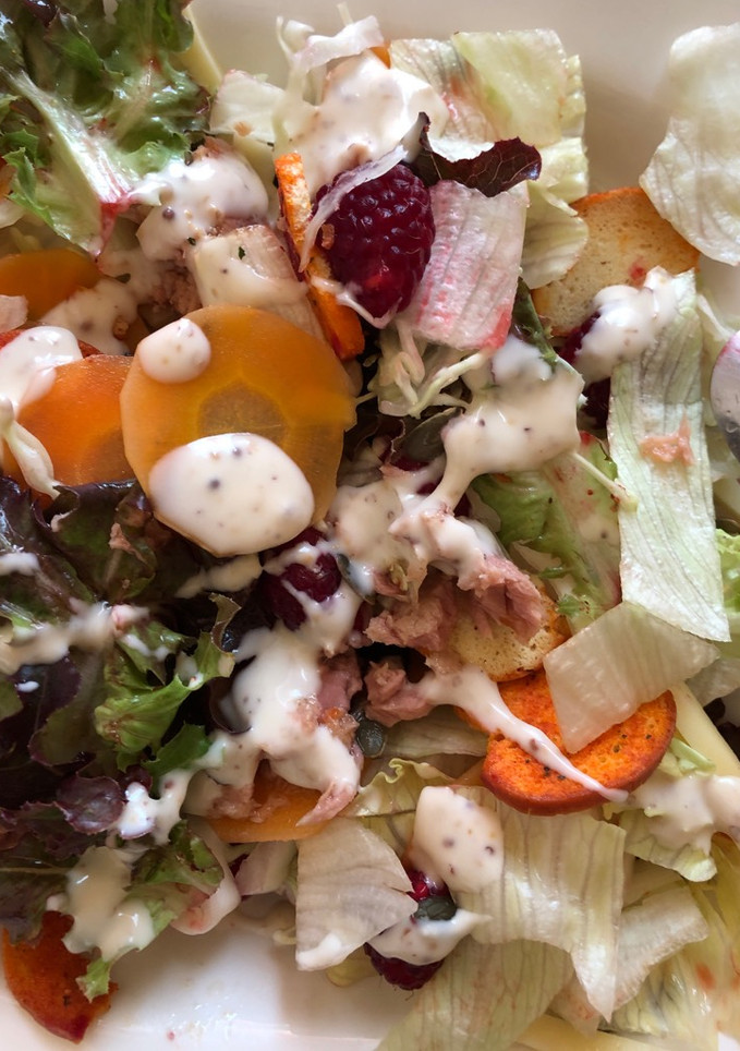 A picture of Raspberry and Tuna Fish Salad.