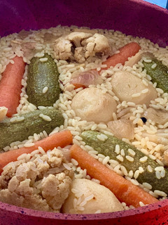 Una foto de Verduras con arroz oriental