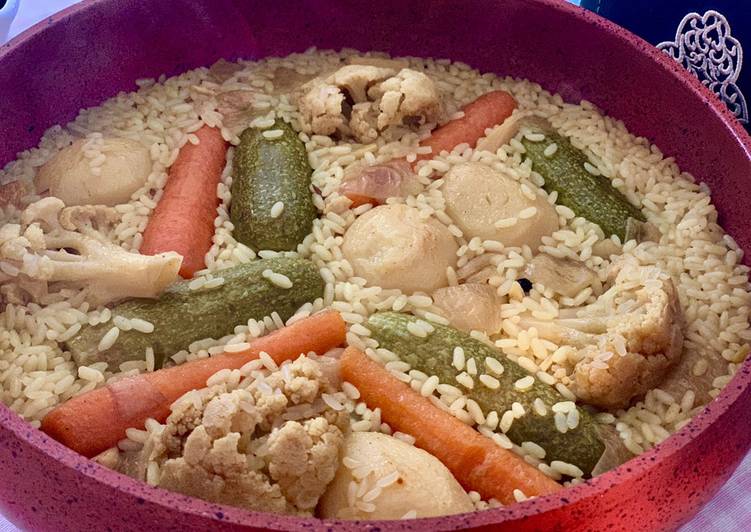 Verduras con arroz oriental
