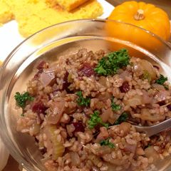 A picture of Apple Walnut Brown Rice Stuffing / Dressing.