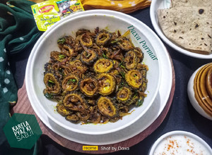 A picture of Karela Pyaz Ki Sabji (Bittergourd Onion Sabzi).
