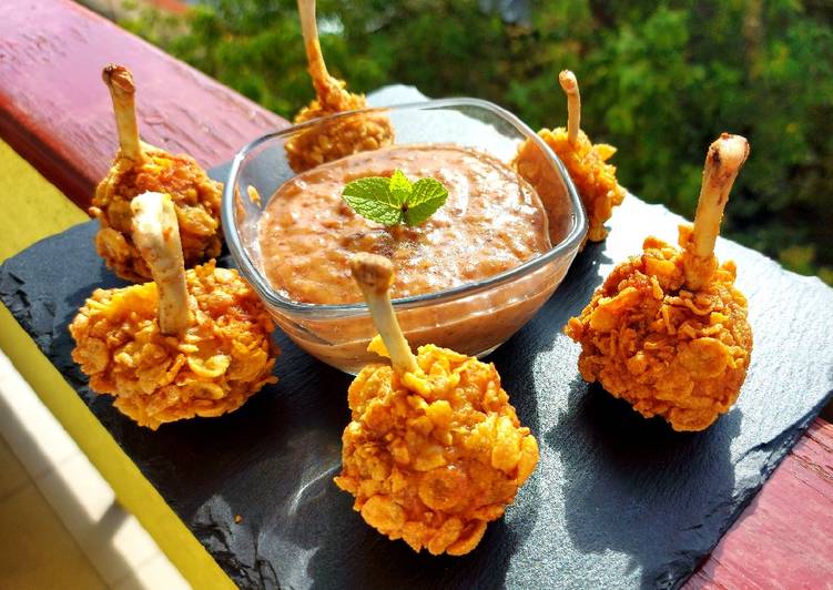 Csirkeszárny lollipop corn flakes bundában szilva chutneyval