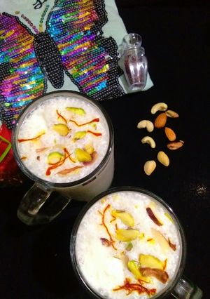 A picture of Punjabi Saffron Lassi.