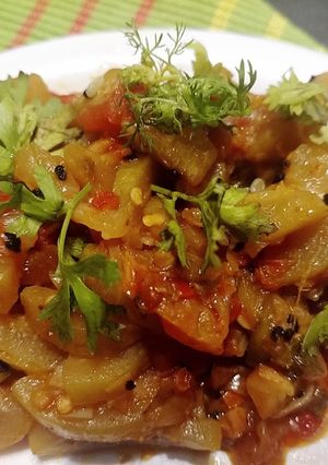 A picture of Lauki bhaji.