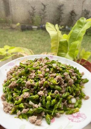 รูปของ ผักดอกขจรหมูสับ เมนูที่ 19
