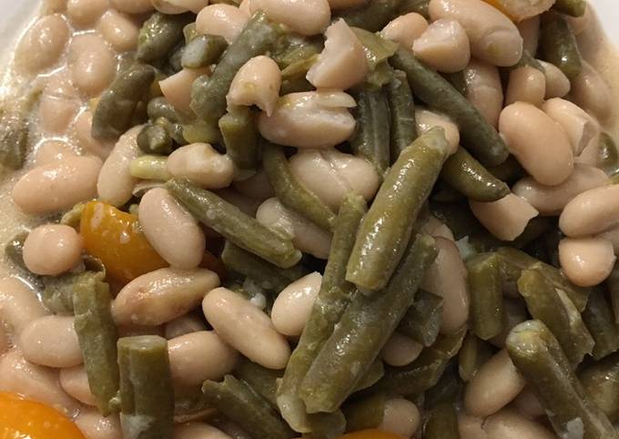 Simple Way to Prepare Homemade Green and White Bean Salad